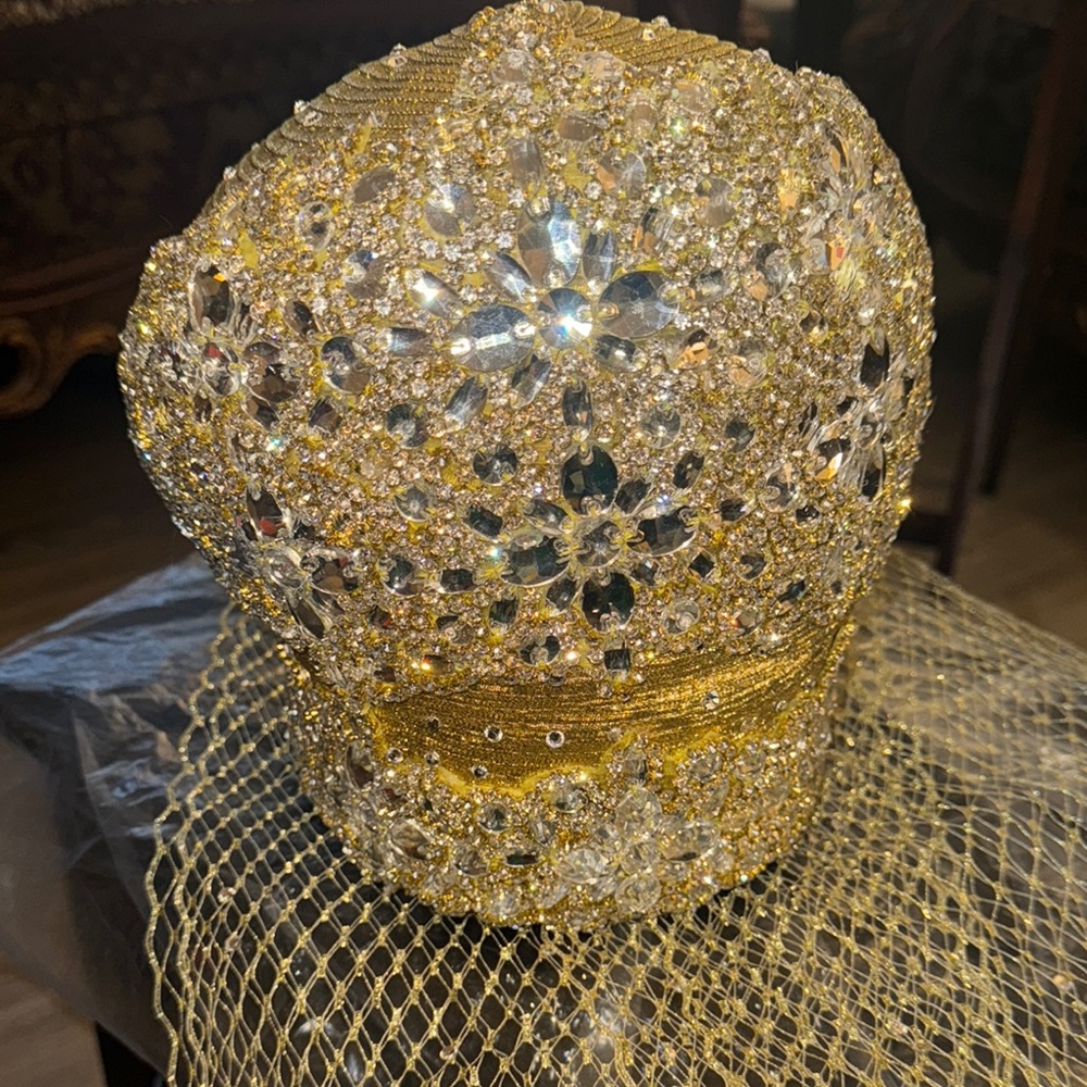 Gold and Silver Embellished Hat